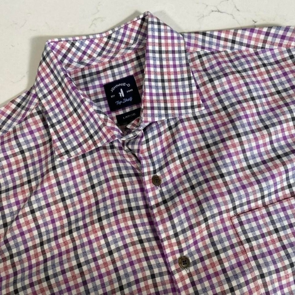 Johnnie-O Top‎ Shelf Plaid Button Down Shirt Men's Large Long Sleeve